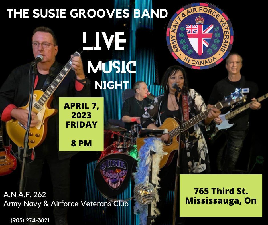 A.N.A.F. 262 Presents: THE SUSIE GROOVES BAND | Army,Navy & Air Force ...