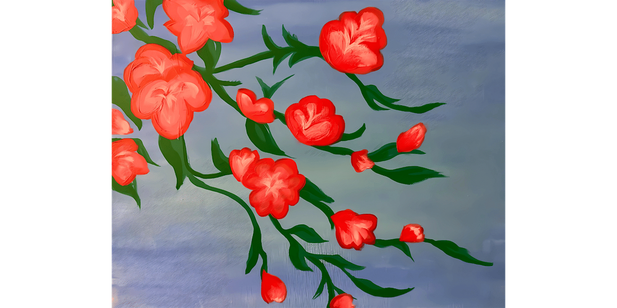 Hot Pink Flowers - Paint and Sip in Orlando | Classpop!\u2122