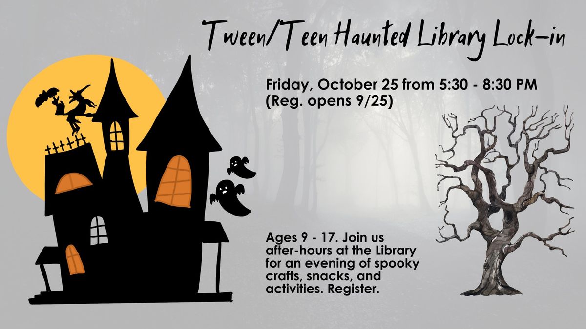 NDL Teen/Tween Haunted Library LockIn 212 W Cady St, Northville, MI