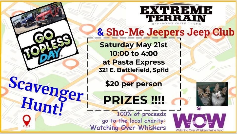 Go Topless Scavenger Hunt for WOW (Watching Over Whiskers) Pasta