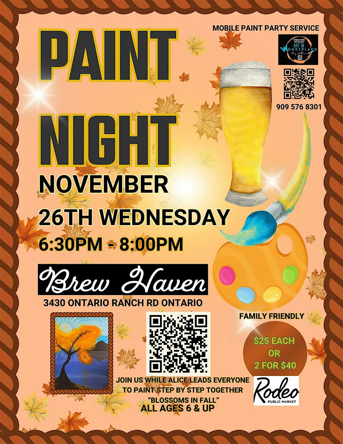 Paint n Sip at Brew Haven Ontario Ranch in RodeoX
