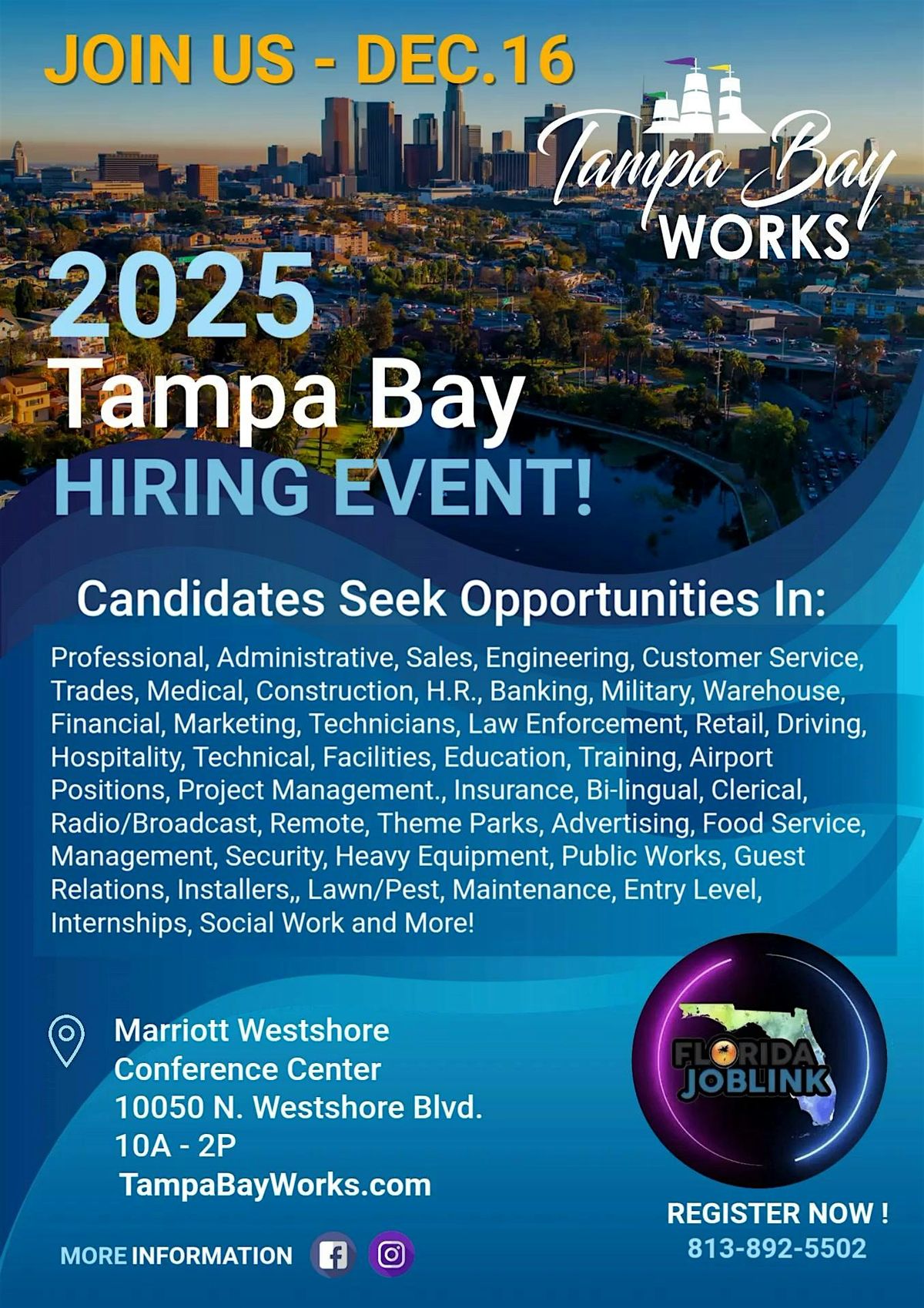 TAMPA BAY WORKS 2025 - Tampa Job Fair !