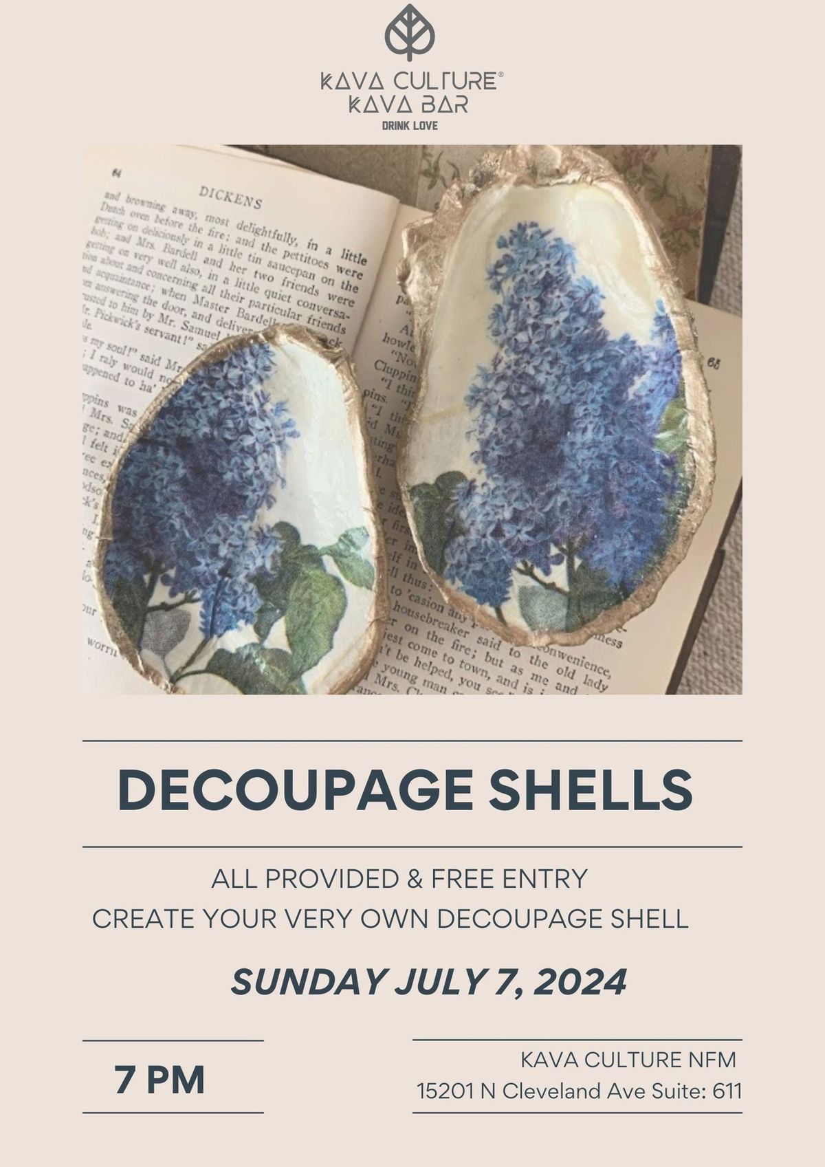 Decoupage Shells Kava Culture North Ft. Myers, North Fort Myers, FL