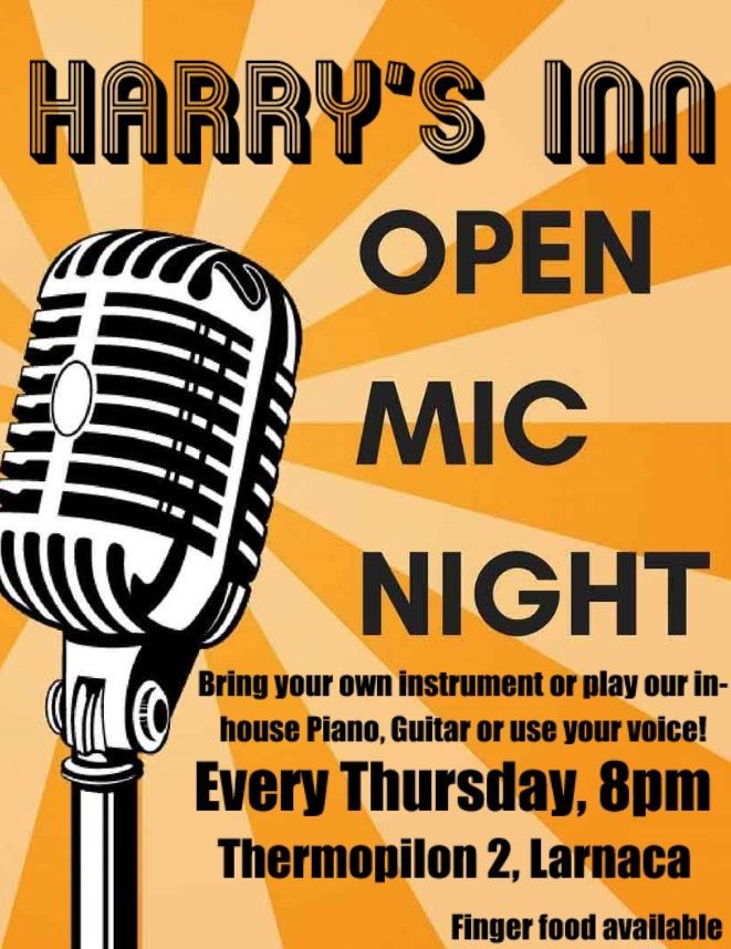 Open Mic Night @Harrys Inn, Larnaca | Harry's Inn Guesthouse, Larnaca ...