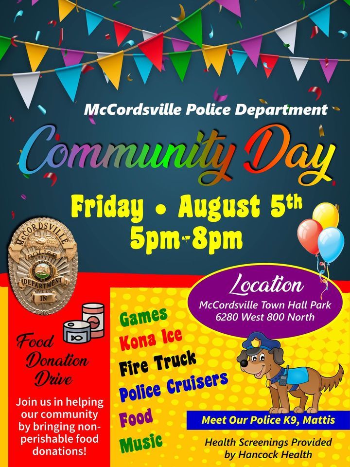 Community Day 2022 Town of McCordsville, Ingalls, IN August 5, 2022