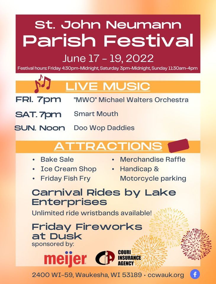 Parish Festival St John Neumann Catholic Church, Waukesha, WI June