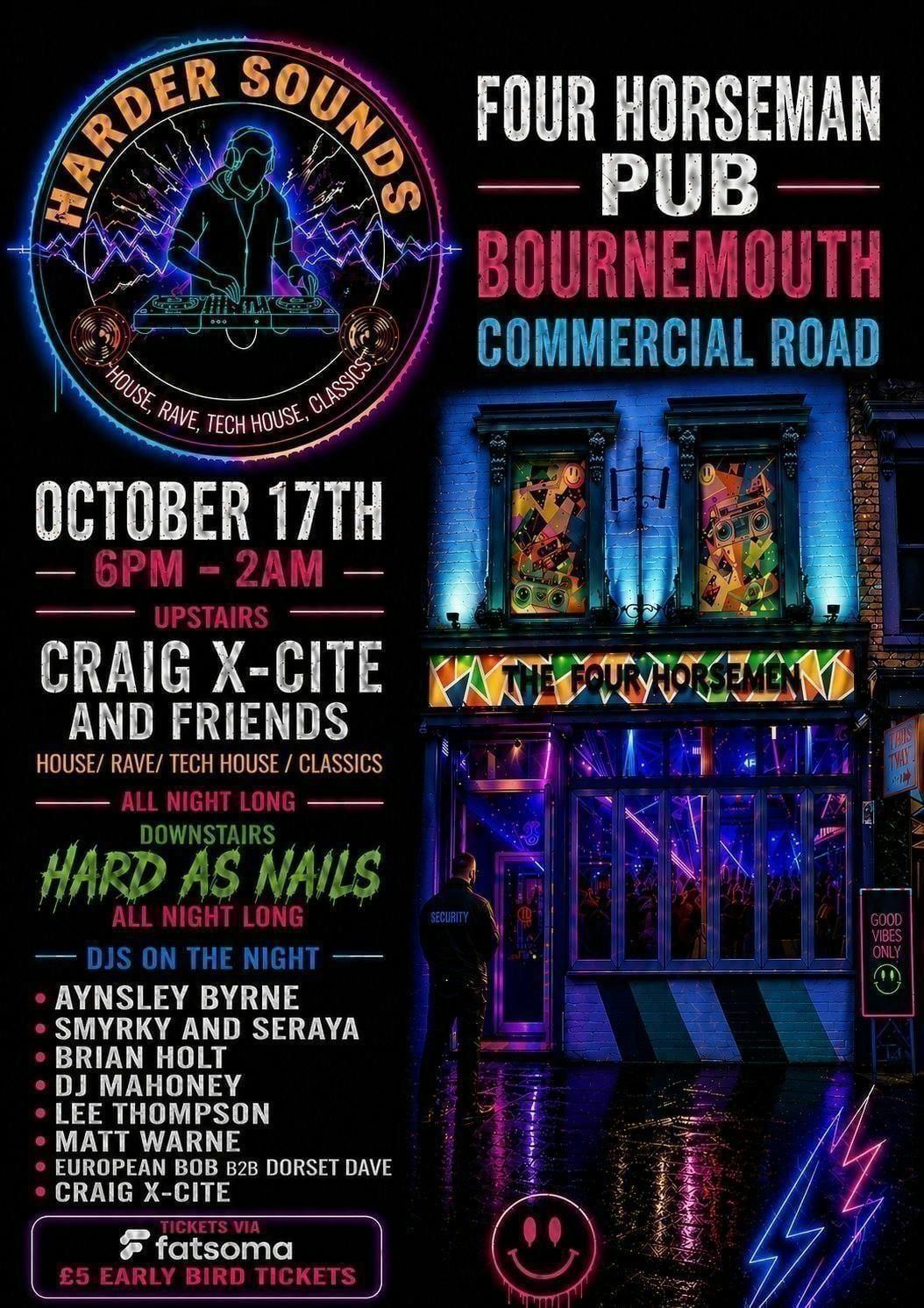 Harder sounds at the four horseman . Hard house legends