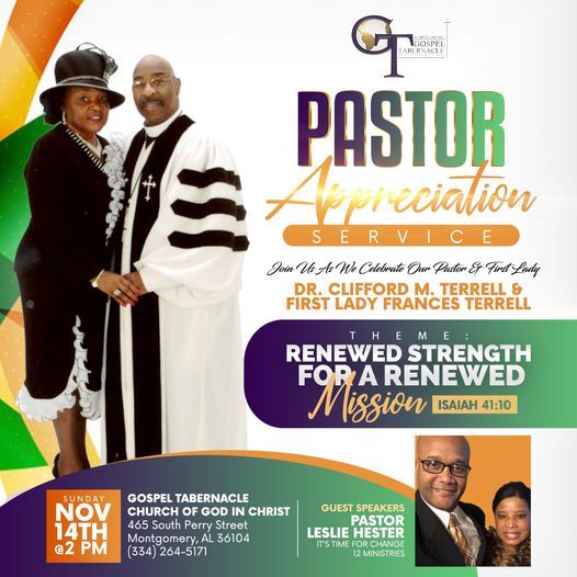 Appreciation Service for Dr Clifford M Terrell, Pastor of Gospel ...