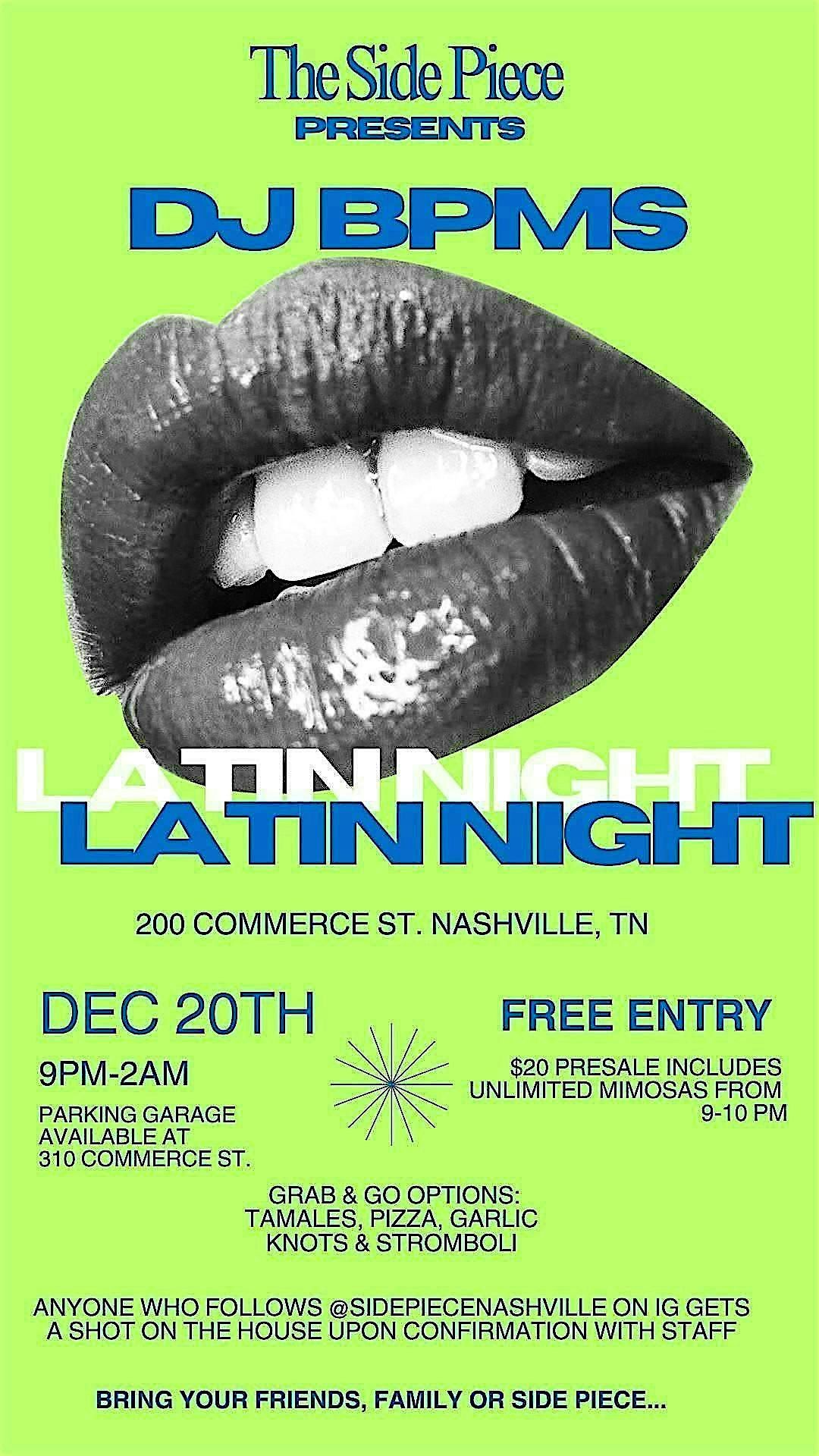 PRESALE: Latin Night at The Side Piece Nashville