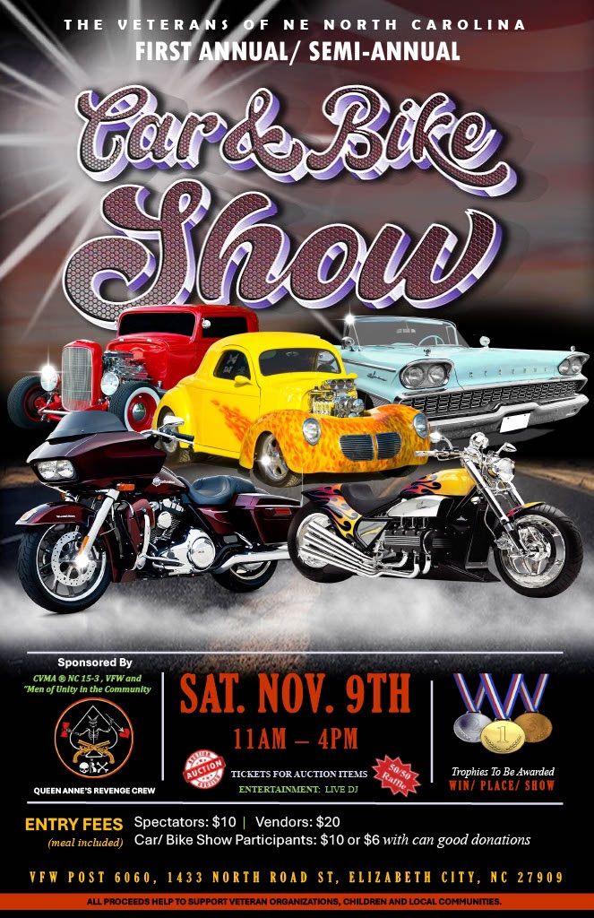 Car & Bike Show VFW POST 6060 Auxiliary, Elizabeth City, NC