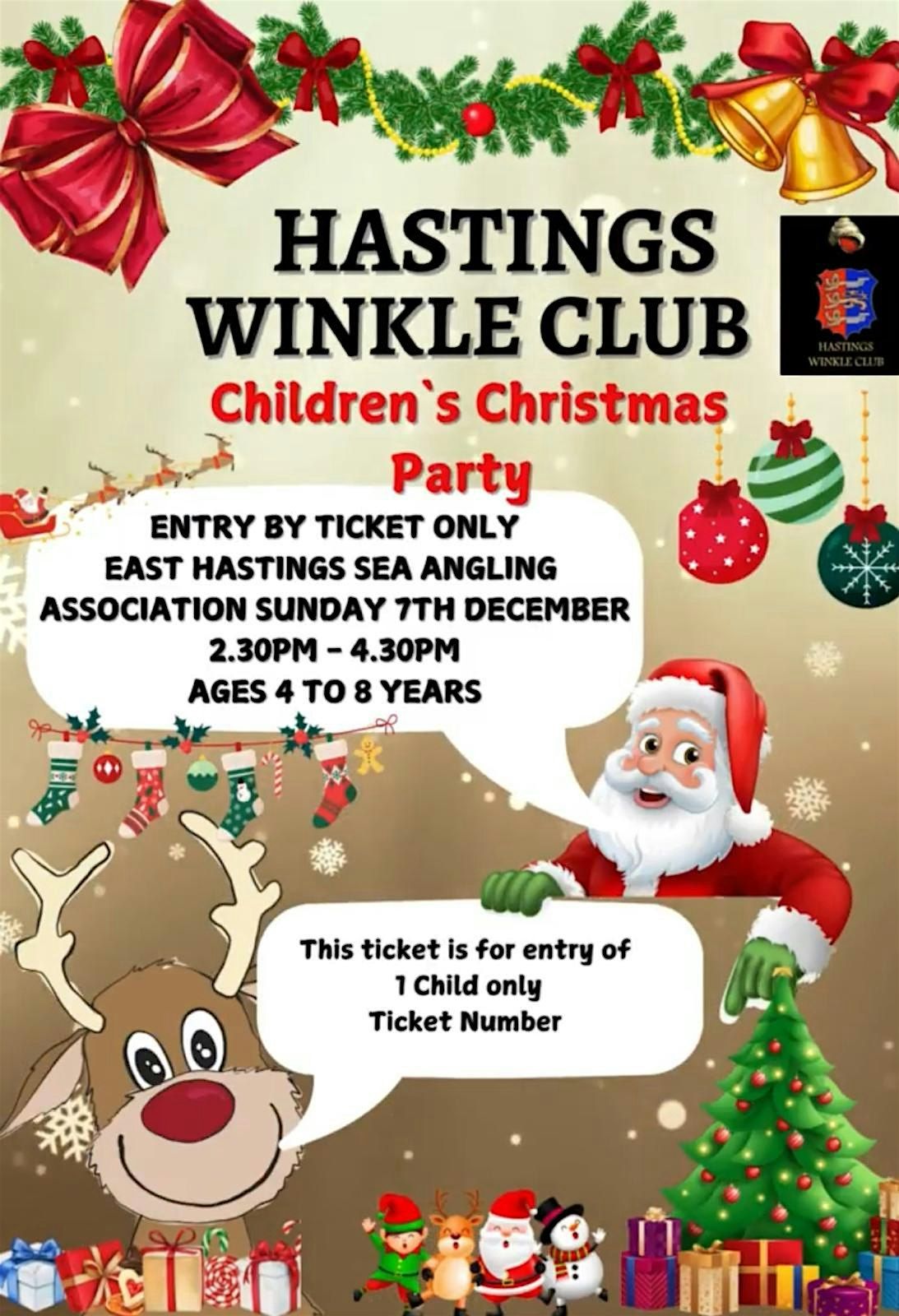 Hastings Winkle Club & EHSAA Annual Childrens Free Christmas Party 2025.