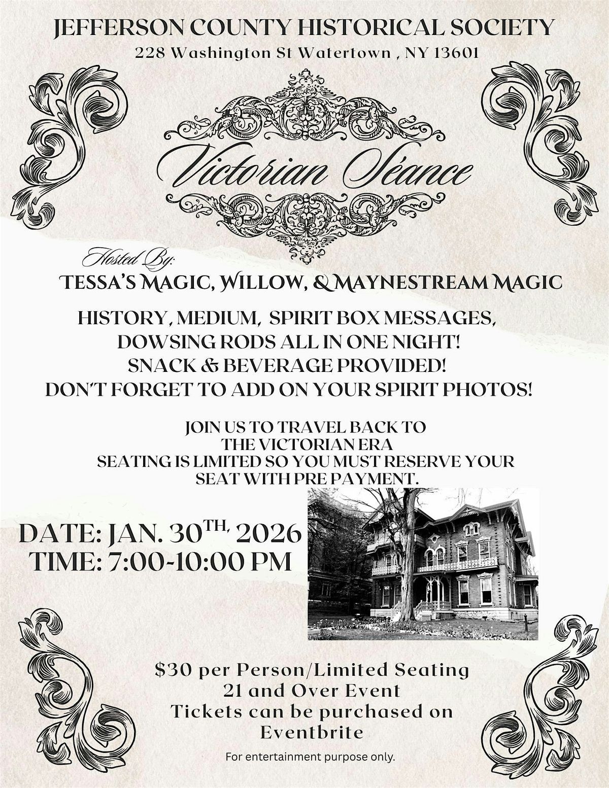 Victorian Seance at the Paddock Mansion