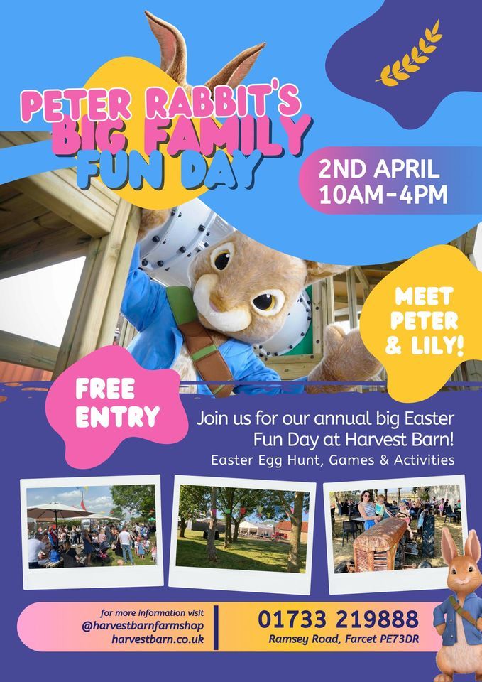 Peter Rabbits Big Family Fun Day at Harvest Barn, Ramsey on 2nd April, 2023