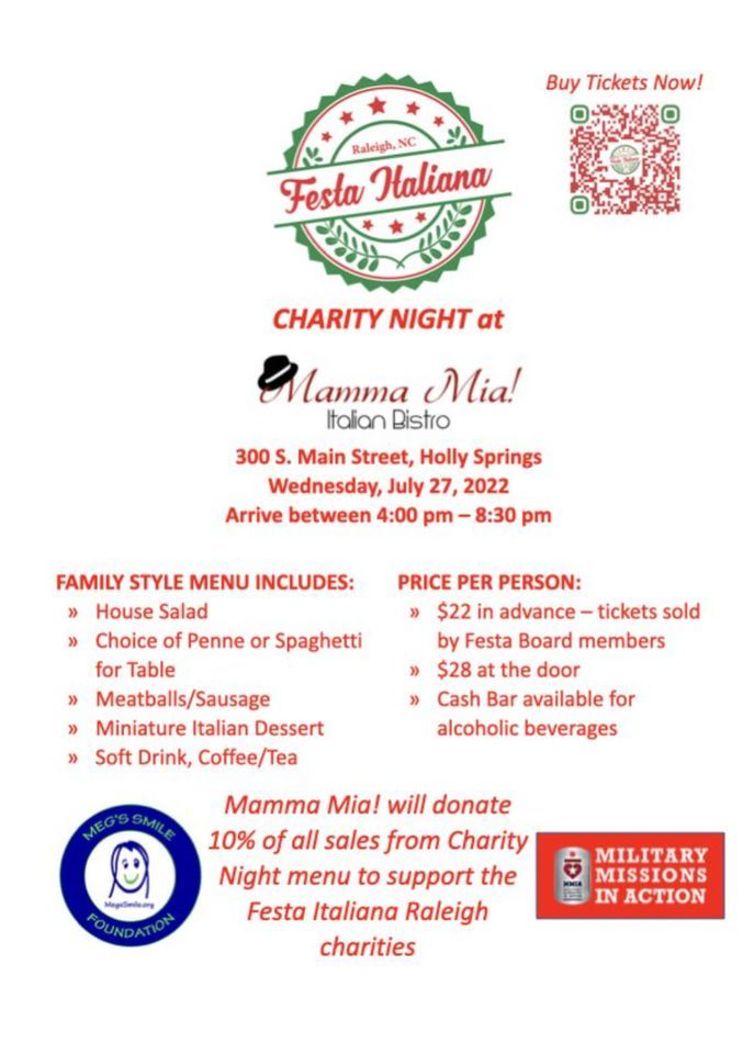 Festa Italiana Charity Night | Mamma Mia Italian Bistro of Holly ...