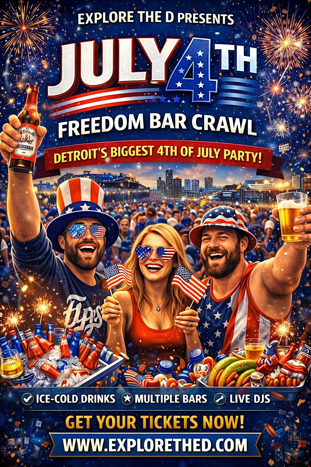 Stars, Stripes & Sips in the D: 4th of July Bar Crawl