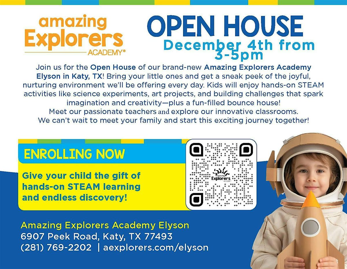 Amazing Explorers Academy Elyson Open House