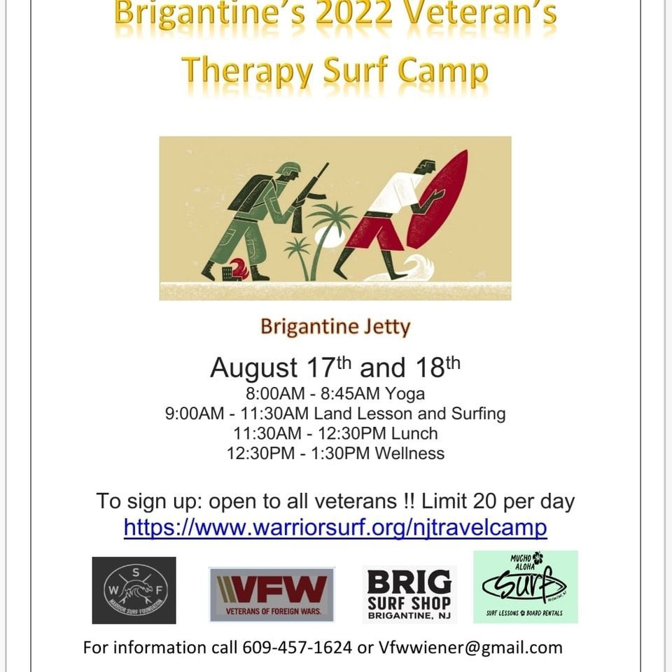 Brigantine Veteran Surf Therapy Camp Brigantine Jetty August 17, 2022