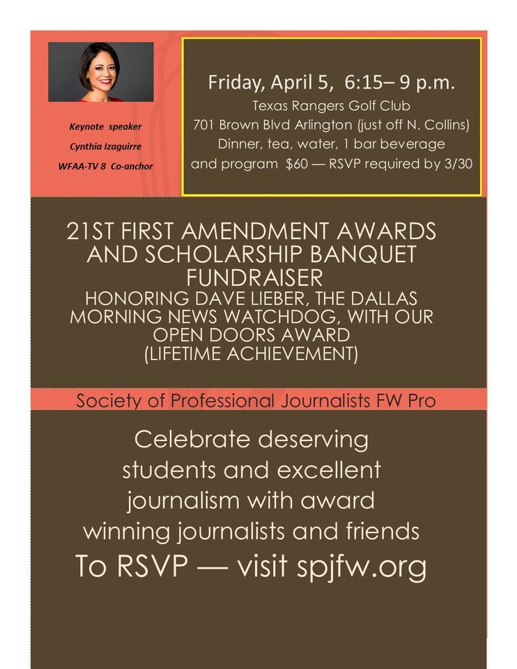 21st First Amendment Awards and Scholarship Fundraiser Banquet | Texas ...