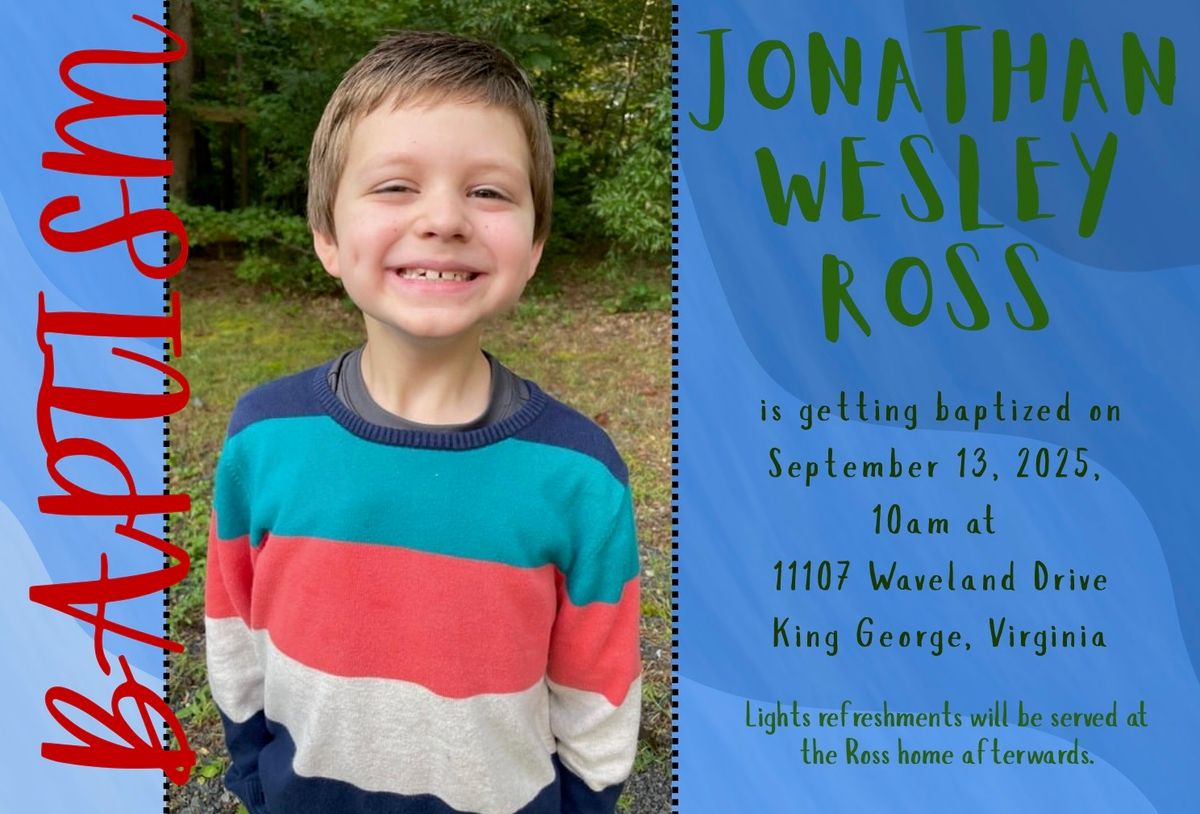 Jonathan Wesley Ross Baptism