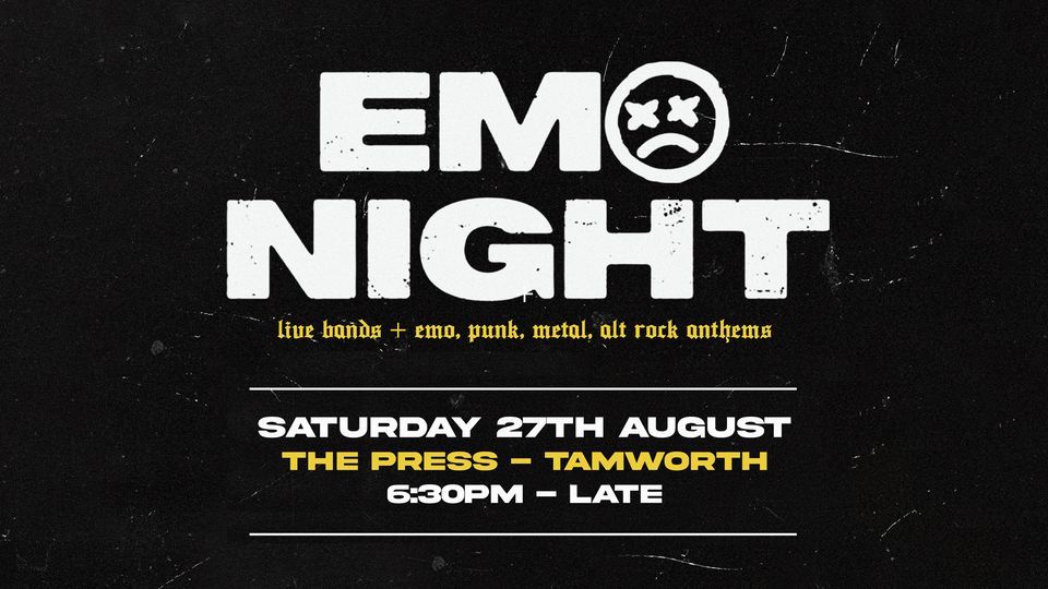 EMO NIGHT Tamworth W The Wandering More The Press Basement Bar emo-night-tamworth-w-the-wandering-more-the-press-basement-bar