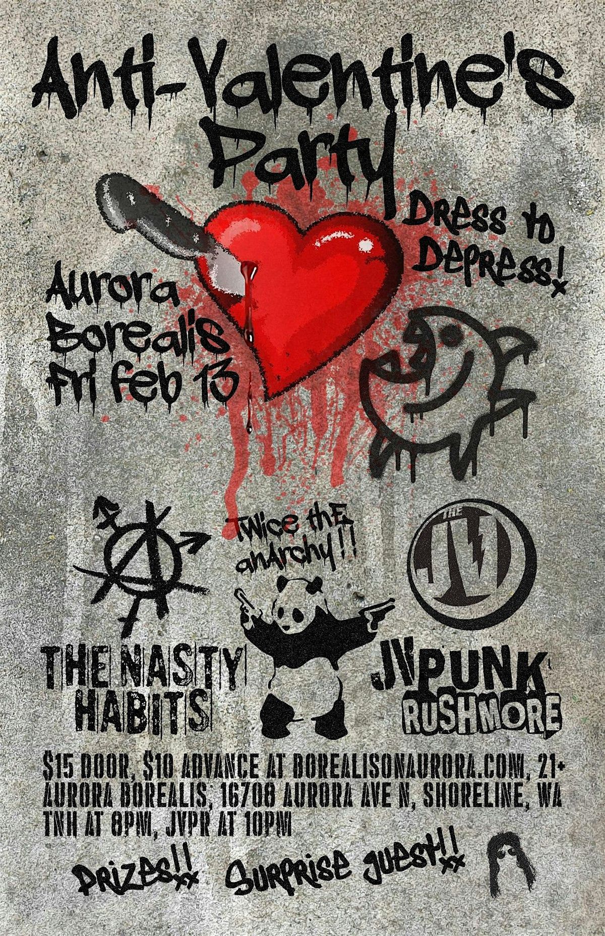 The Nasty Habits Anti-Valentine's Day Party with JV\/Punk Rushmore