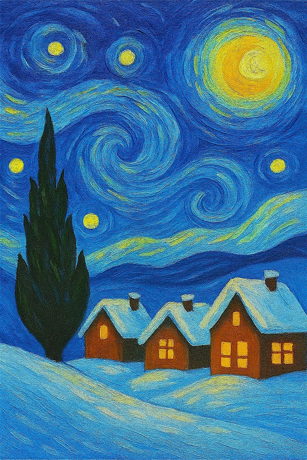 Starry Snowy Night Sip & Paint