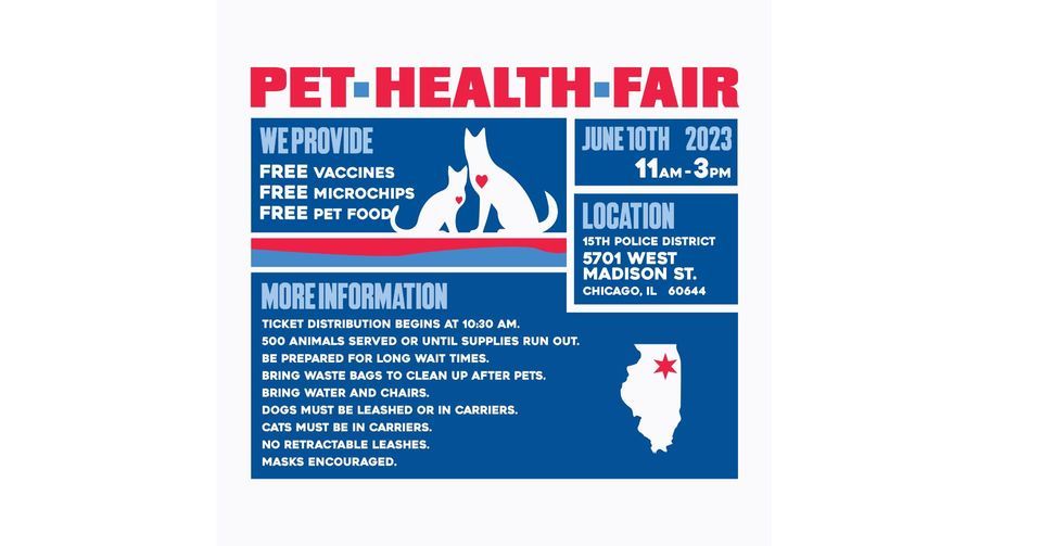 June 10 Chicago Pet Health Fair Chicago Police 15th District, River