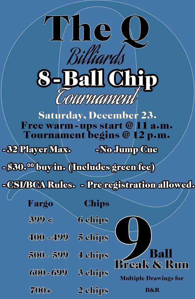 8 Ball Chip Tournament The Q, Gaylord, MI December 23, 2023