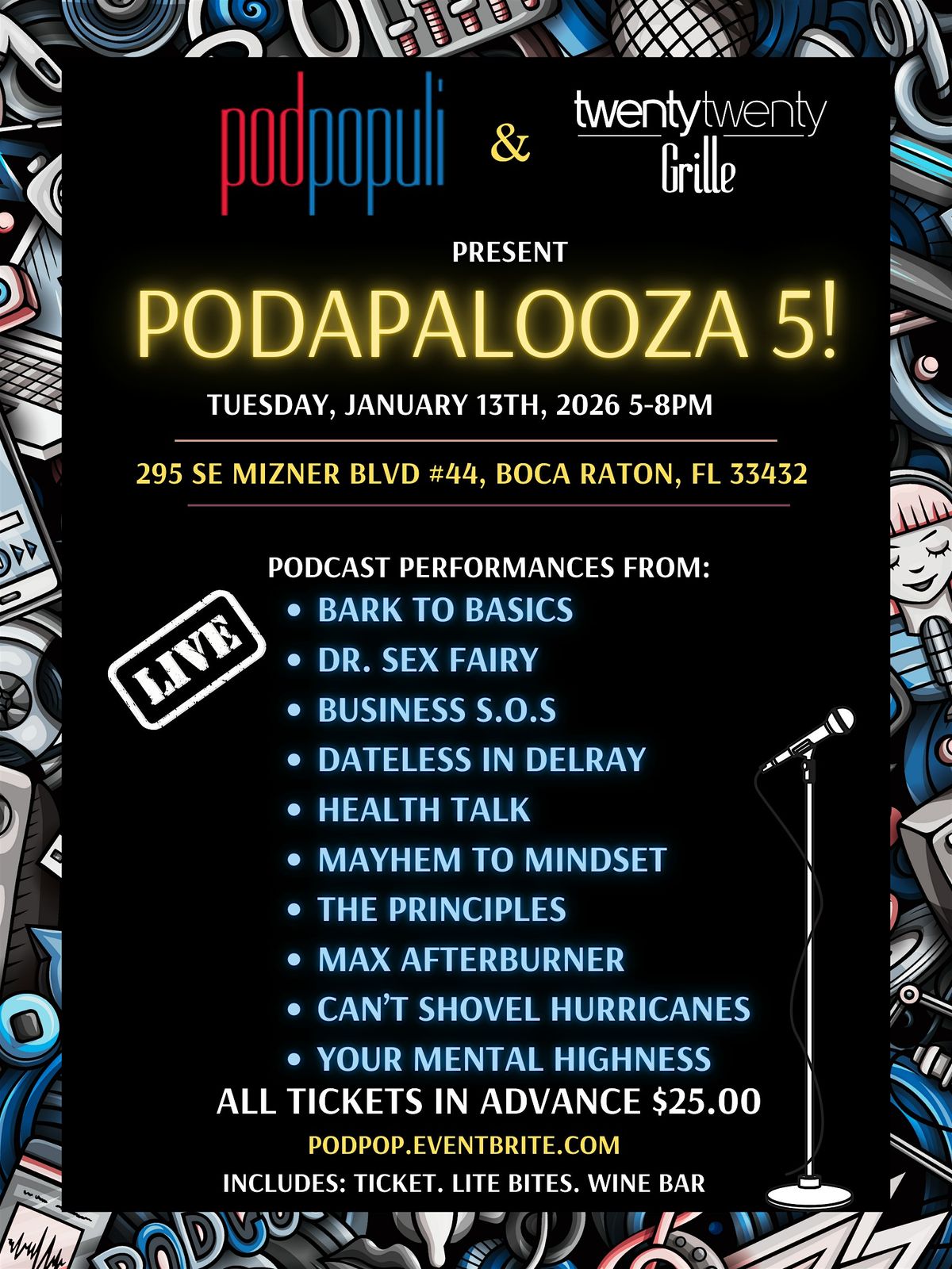 PodPopuli & TwentyTwenty Grille present Pod-A-Palooza 5!