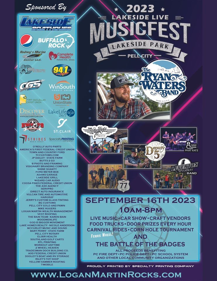 Lakeside Live Musicfest 2023 sponsored by Lakeside Boathouse