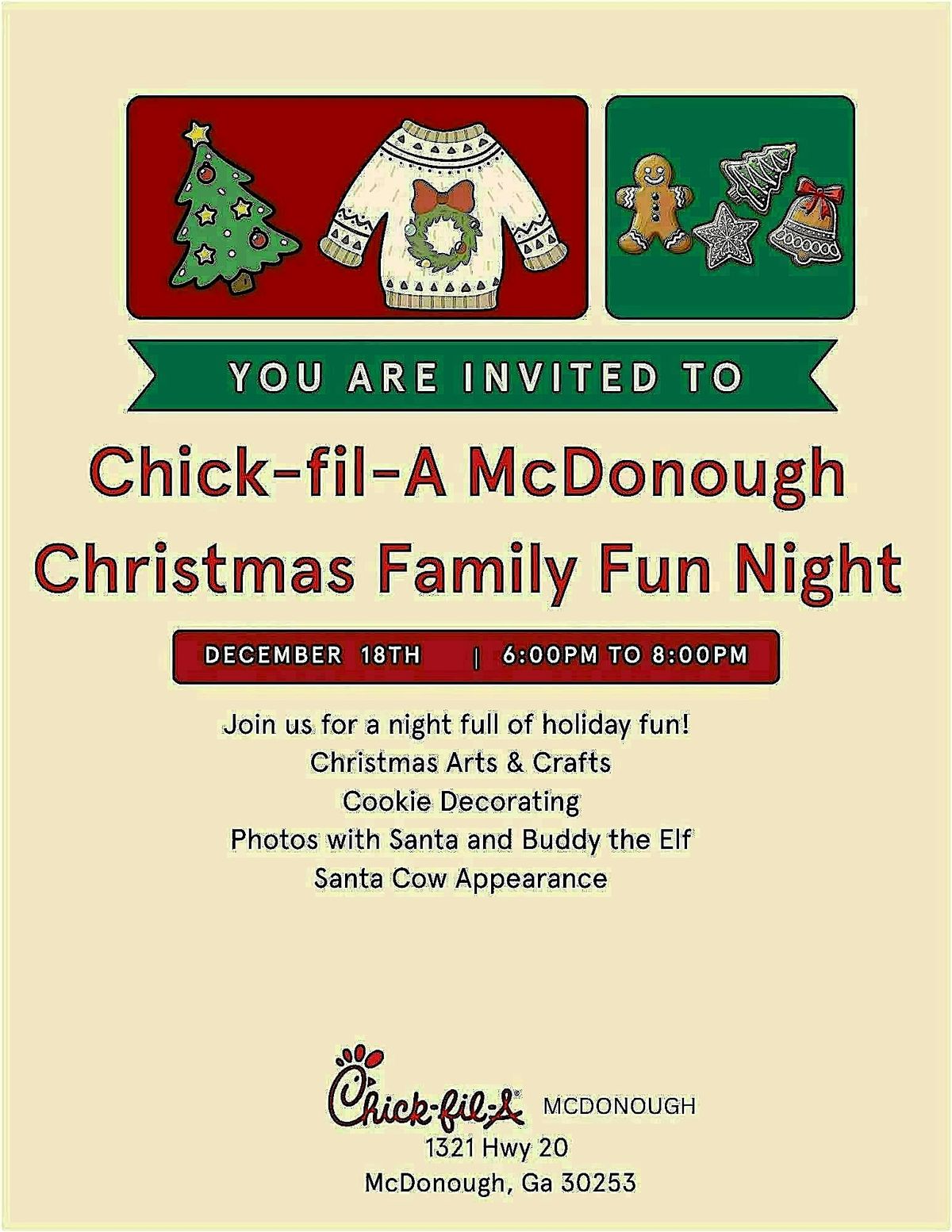 Christmas Family Night at Chick-fil-A McDonough