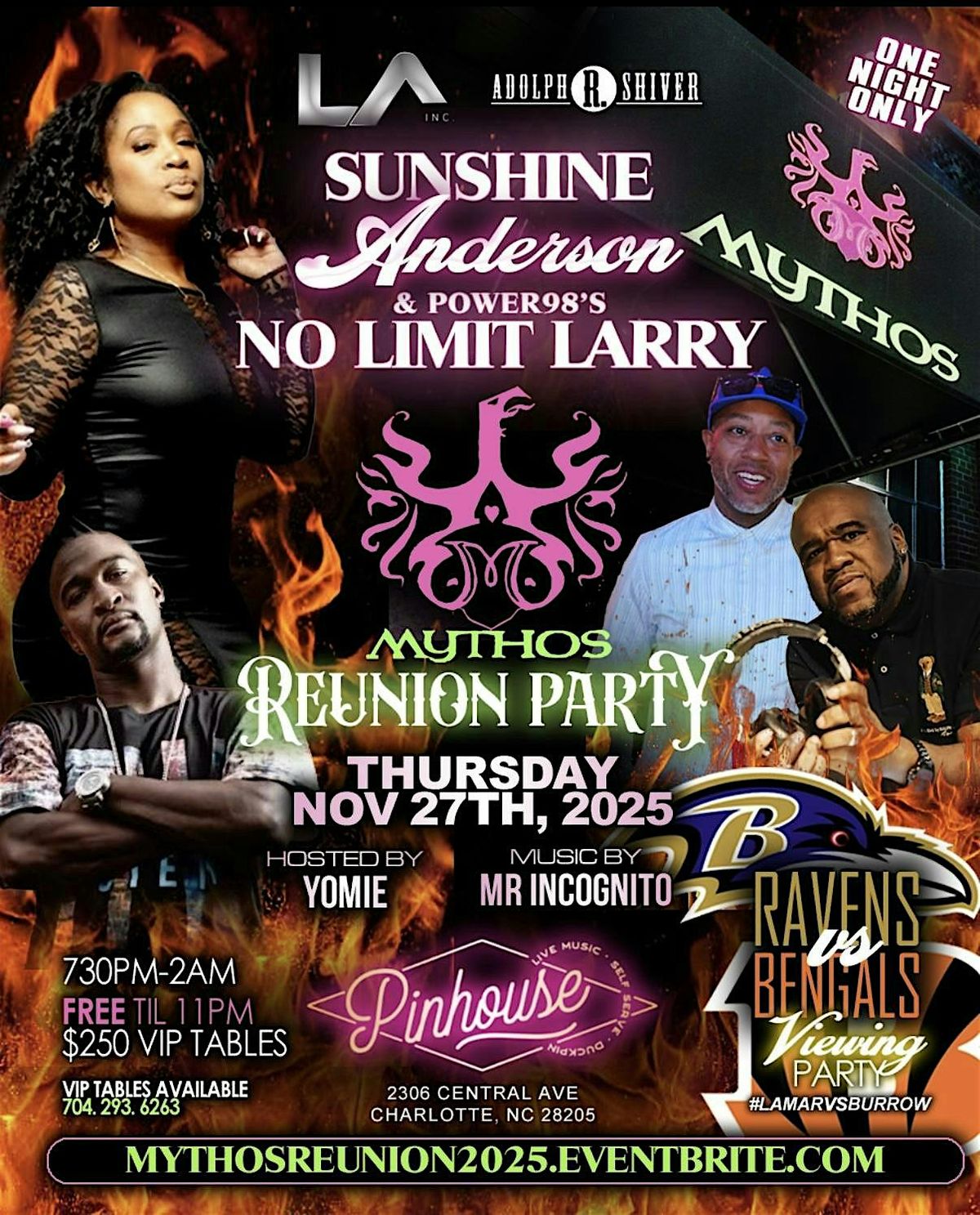 Mythos Reunion Party With Sunshine Anderson + Power 98's No Limit Larry