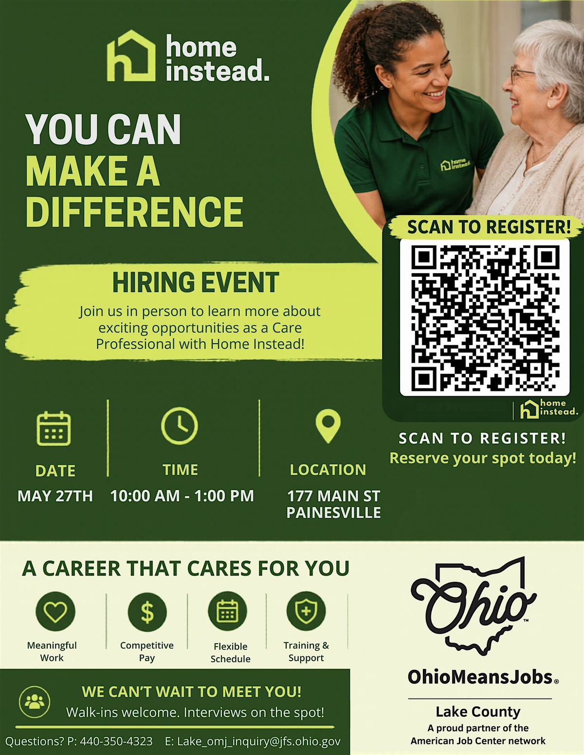 Care Professional Hiring Event with Home Instead.