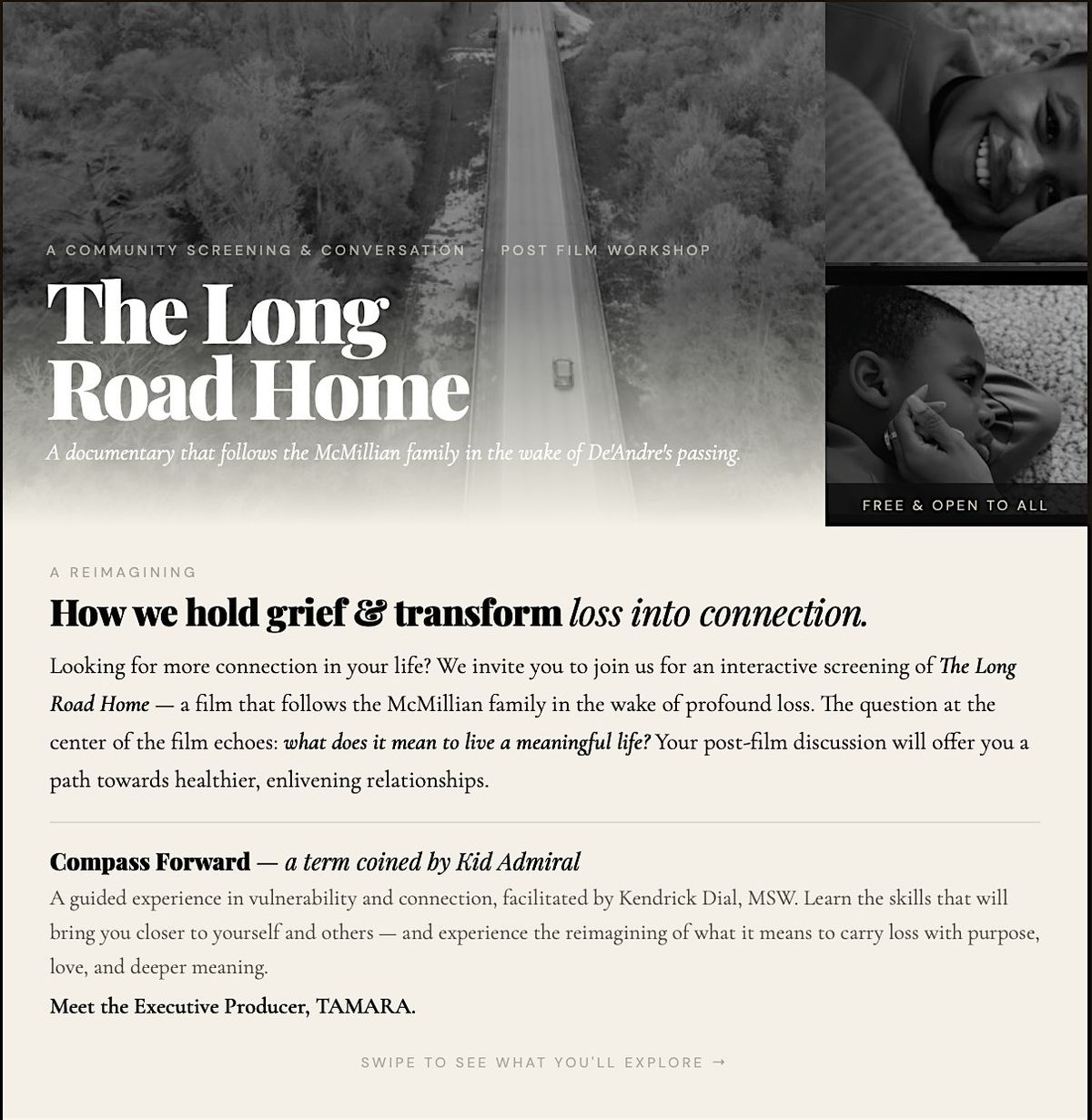 The Long Road Home \u2014 A Community Film Screening & Workshop