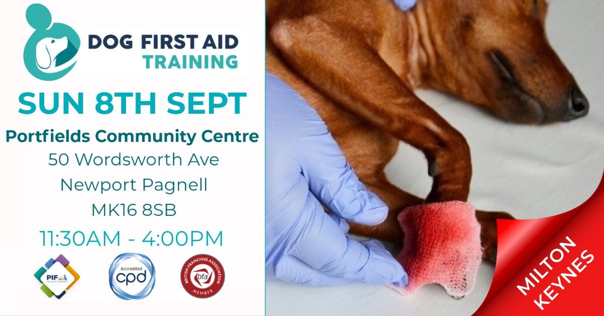 Newport Pagnell - Milton Keynes Dog First Aid Course 🐾 ️‍🩹 | Portfields ...