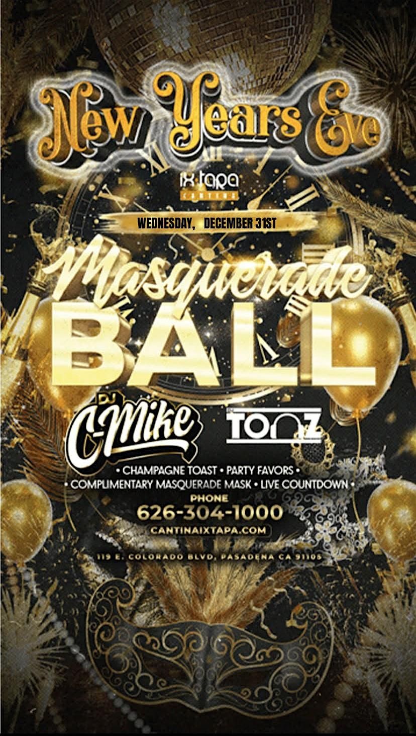 NEW YEAR'S EVE Masquerade Ball Party NYE