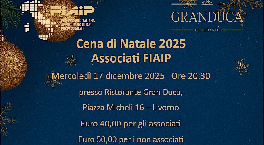 Cena di Natale degli Associati FIAIP del Collegio Provinciale di Livorno