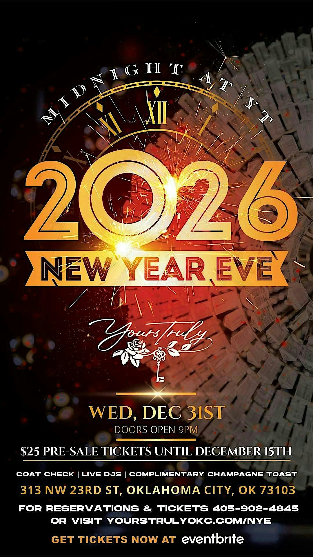 Midnight at Yours Truly - NYE 2026