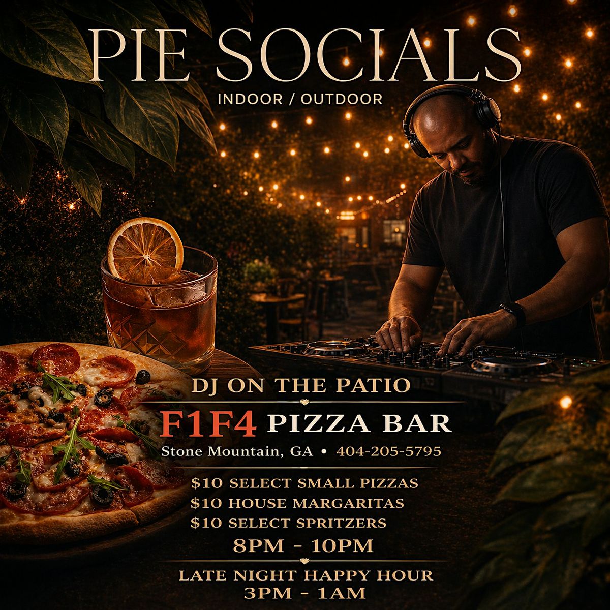 Friday nights at F1F4: $10 pizzas, $8 cocktails, margarita flights & music