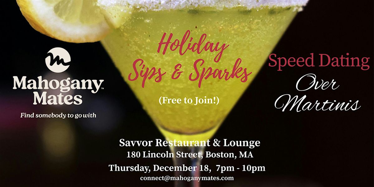 Holiday Sips & Sparks: Speed Dating Over Martinis for Singles 50+