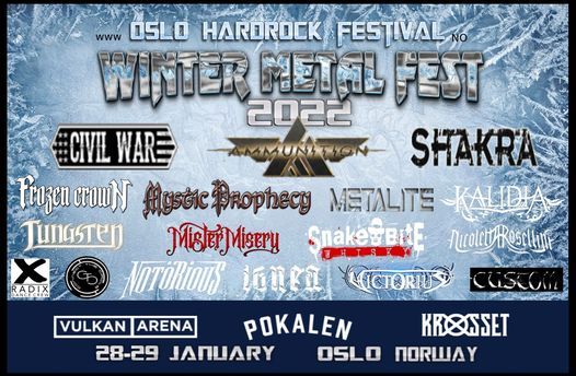 Winter Metal Fest 2022 Vulkan Arena | Vulkan Arena, Lillestrøm, AK |  January 28 to January 29