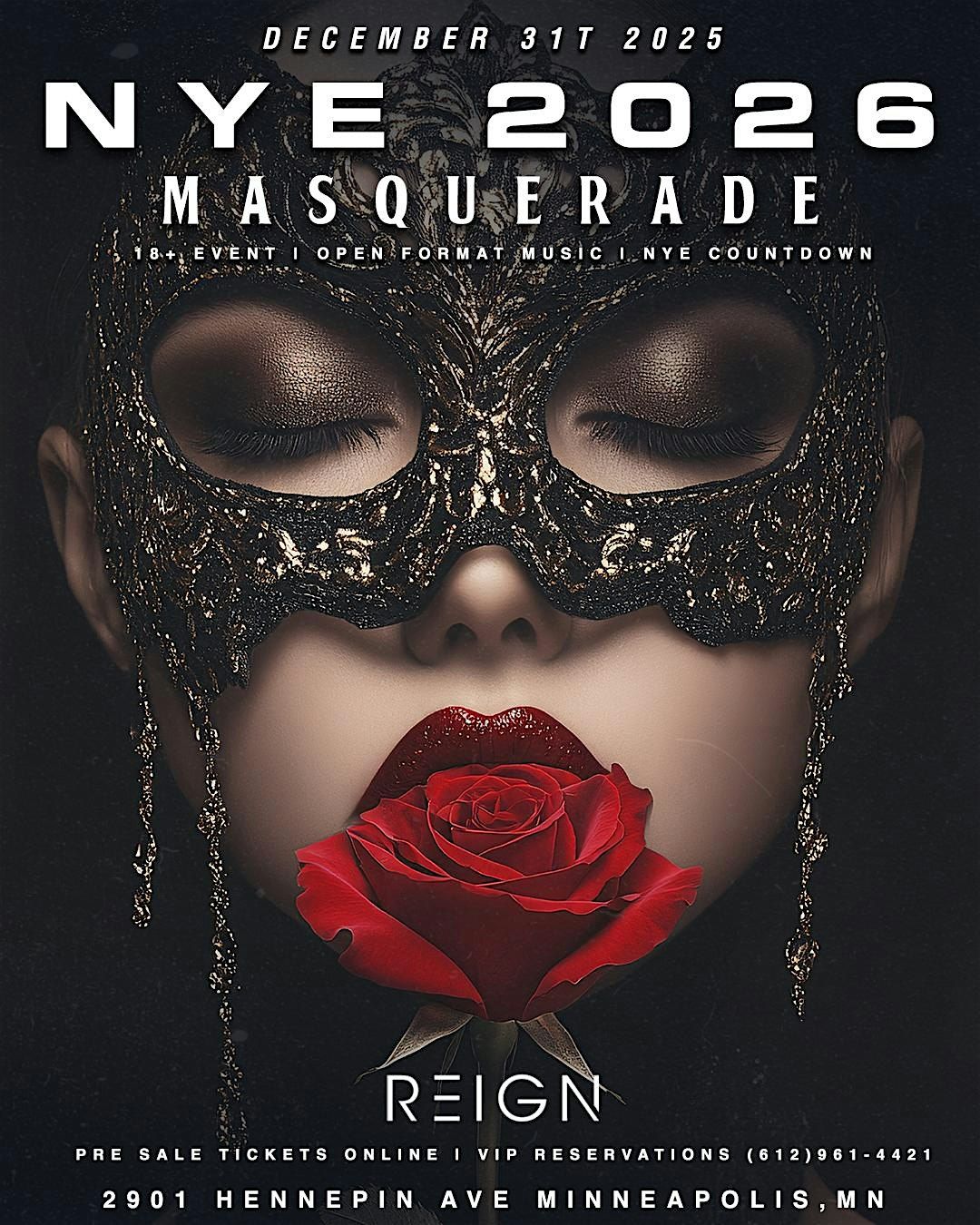 NYE 2026 MASQUERADE AT REIGN