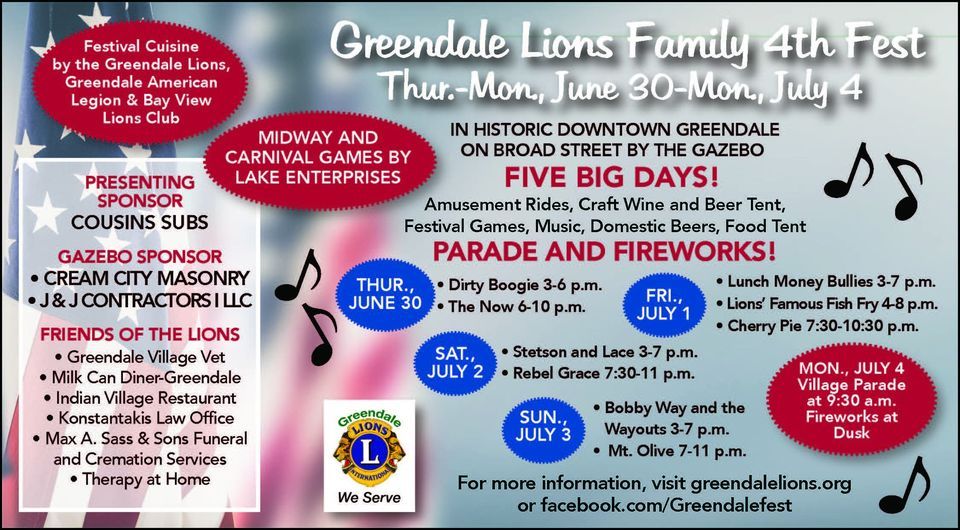Greendale Lions Family 4th Fest 2022