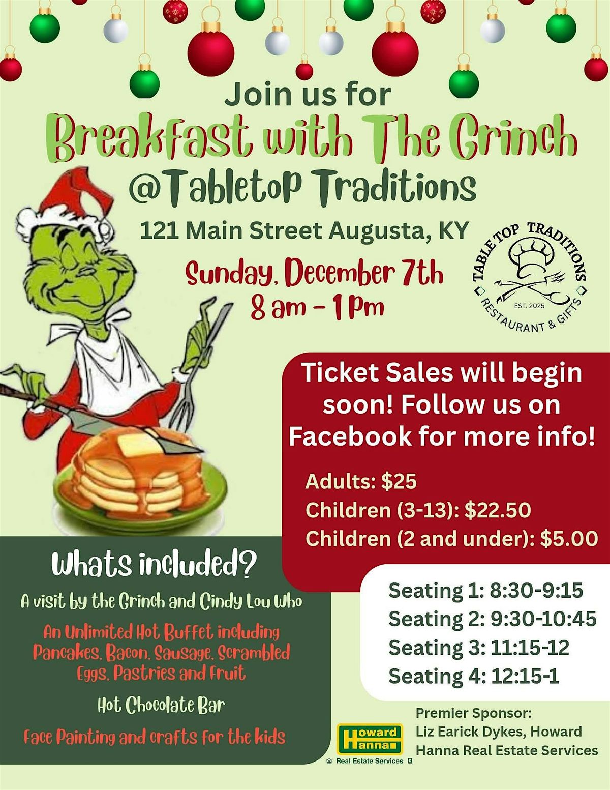 Breakfast with the Grinch at Tabletop Traditions!!
