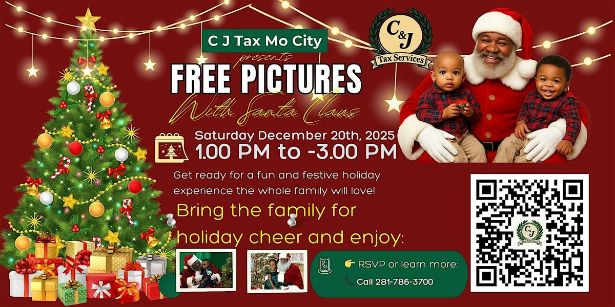 FREE Pictures With Santa \u2013 Hosted by CJ Tax Mo City