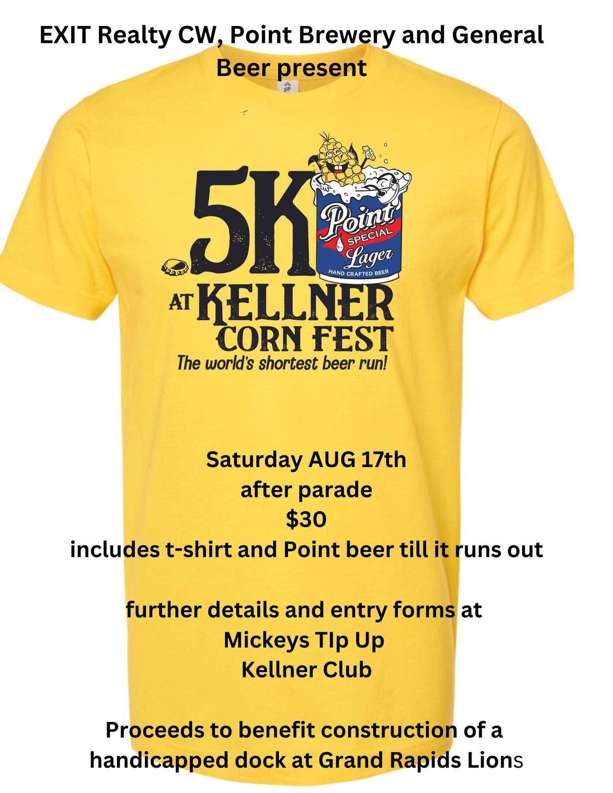 Point 5 k Beer Run Kellner Corn Fest, Wisconsin Rapids, WI August