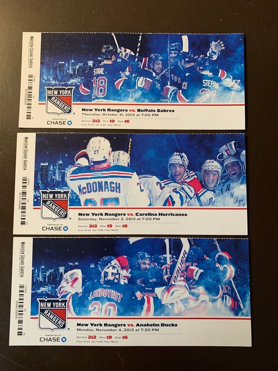 Buffalo Sabres at New York Rangers Tickets