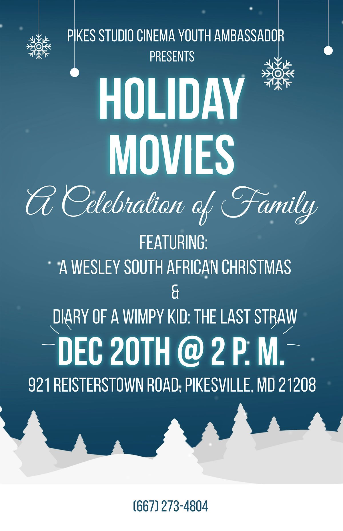 $5 Youth Movies Pikesville Holiday Edition