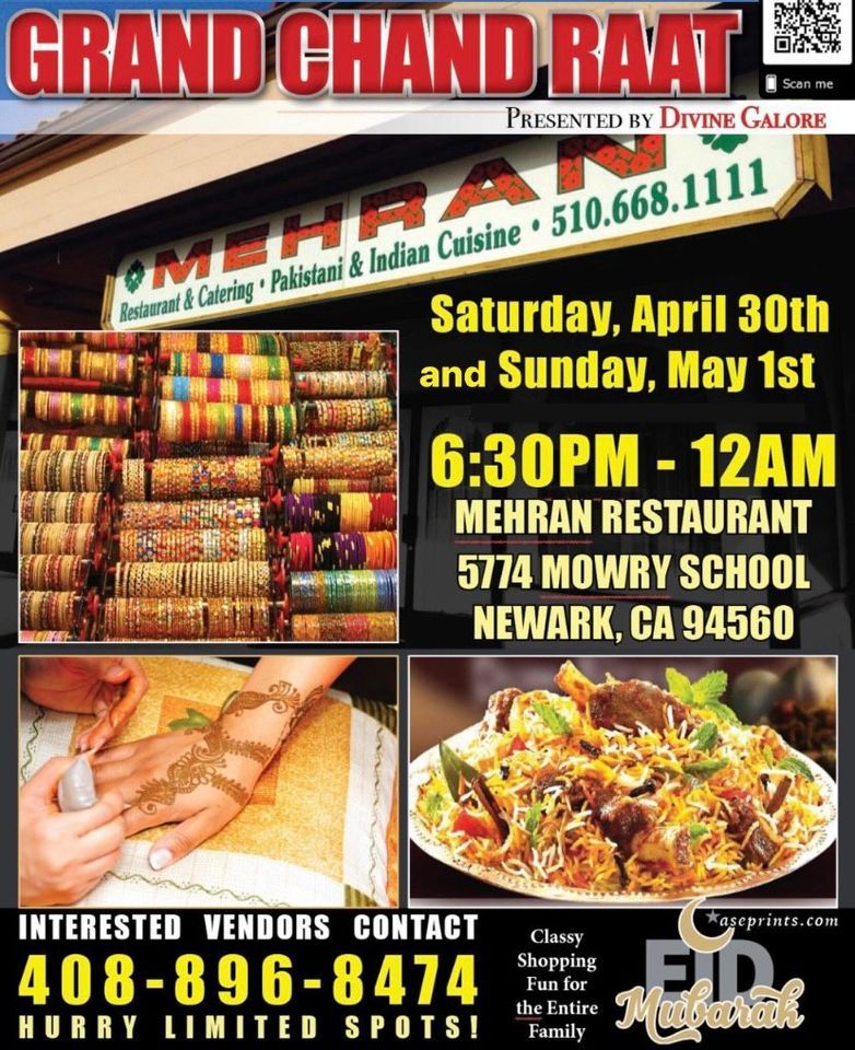 Eid-ul-Fitr Grand Chand Raat Mela at Mehran Restaurant on April 30th