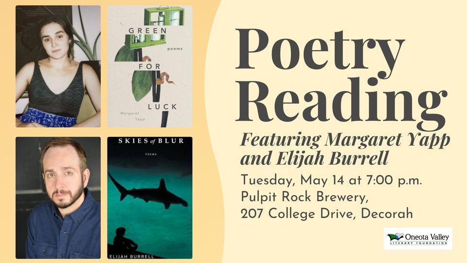 Poetry Reading With Margaret Yapp And Elijah Burrell 112 W Water St   557a12744d941bbba50ea977cc19aa18d3a2caab36ba27314b7e5cf3427f229a Rimg W960 H540 Dcfff3ce Gmir